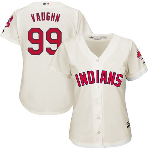 Indians #99 Ricky Vaughn Cream Women's Alternate Stitched MLB Jersey - Click Image to Close